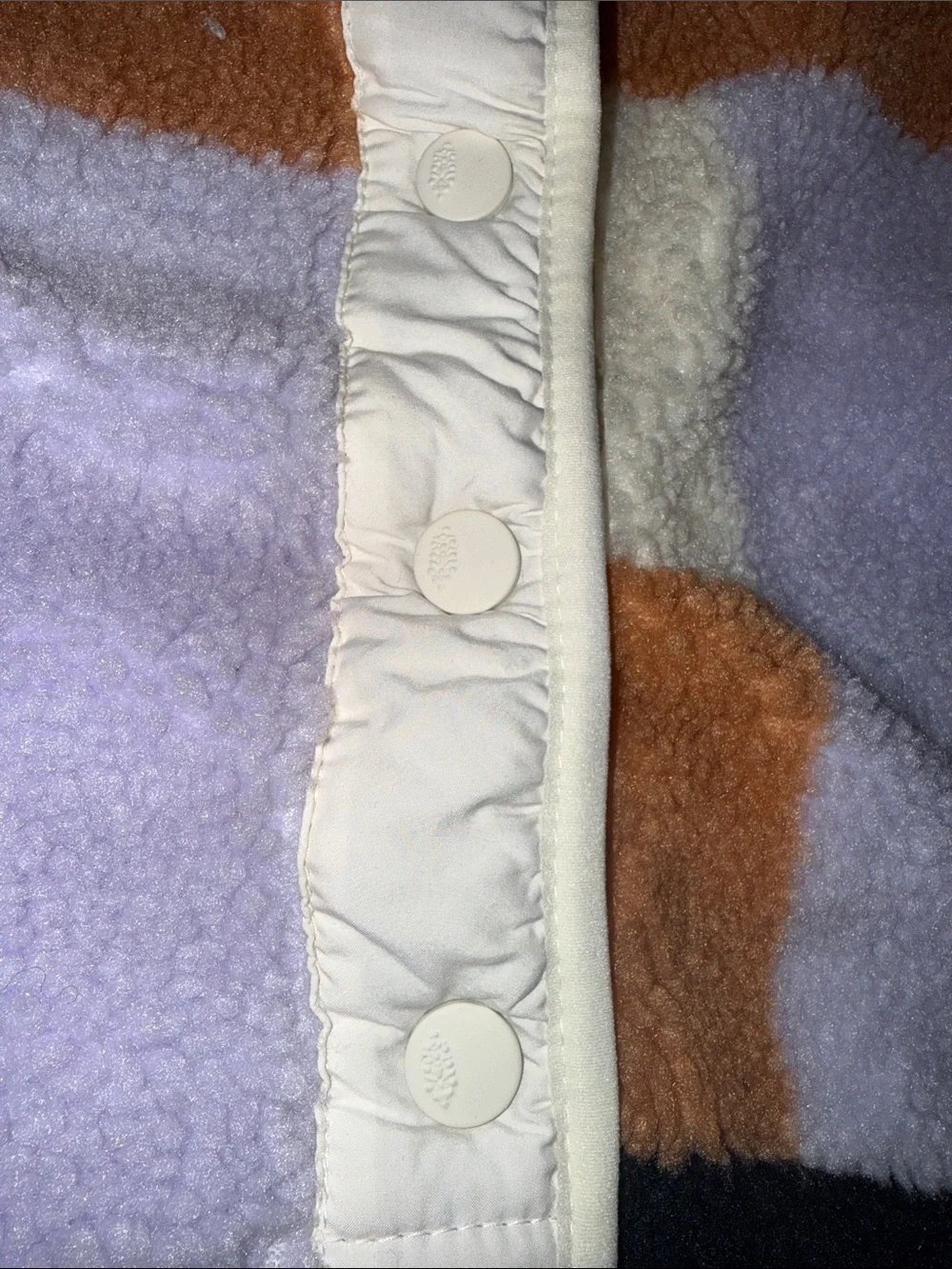 FP Hit the Slopes Sherpa Jacket in Cream, Black, Rust & Lavender - Picture 5 of 6